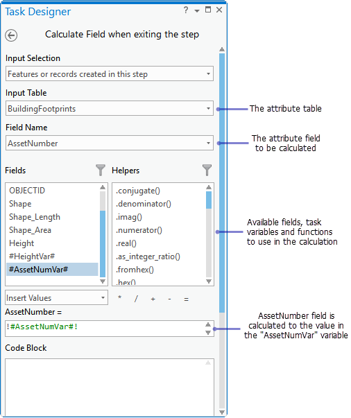 Field Calculator for Task
Designer