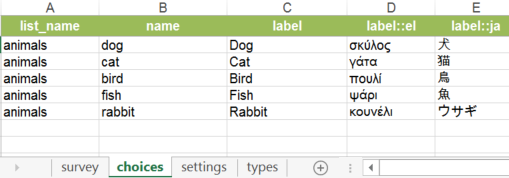 Create a label column for each
language